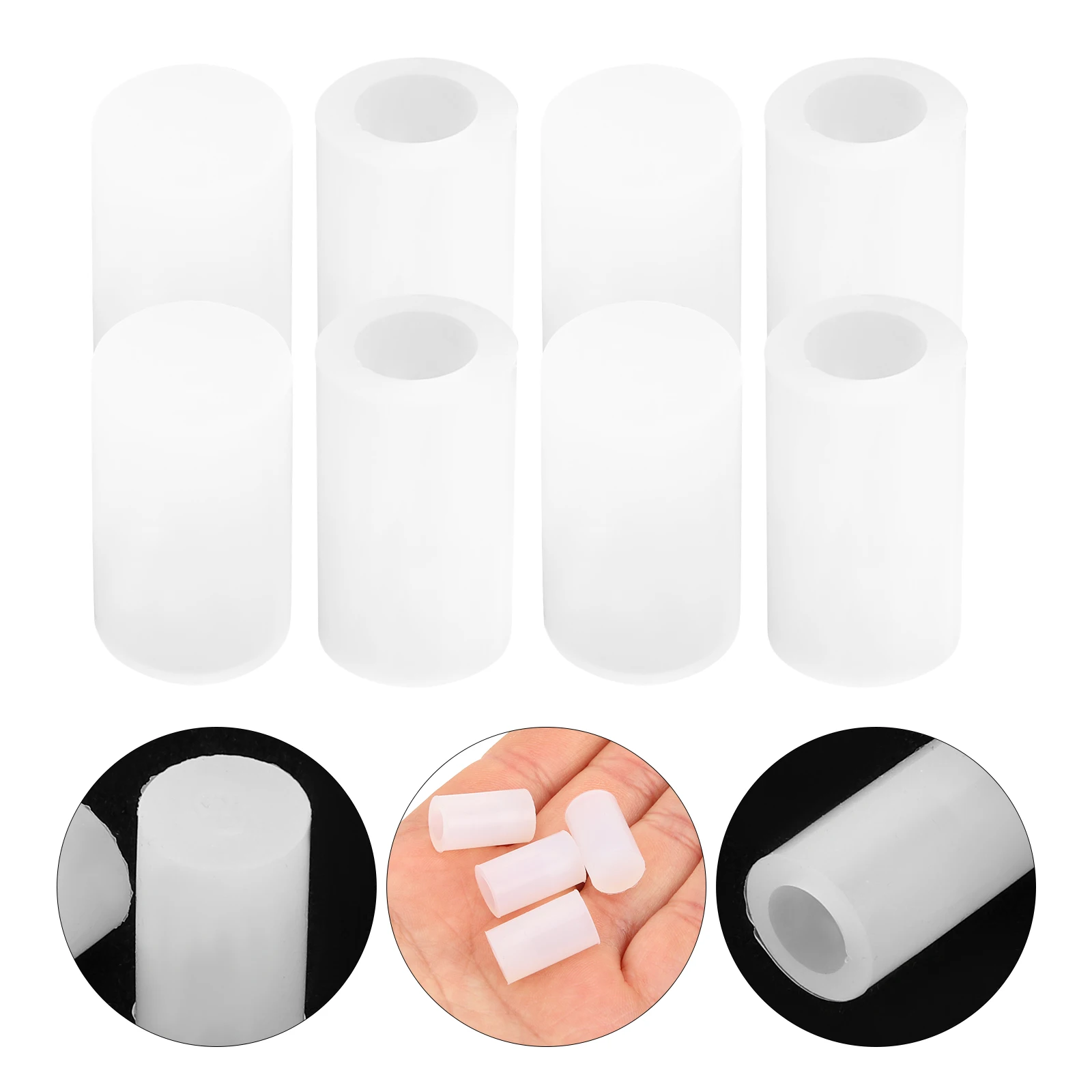 

Flexible Screw Caps 6mm Diameter White Rubber Metal Tubing Post Cover Thread Protector End Caps For Furniture Round Plugs