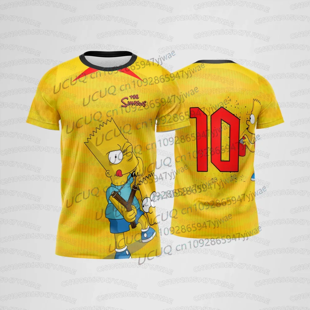 2026 Sommer Herren- und Damen-Kurzarm-T-Shirt mit The Simpsons Cartoon-Print, schnelltrocknendes Fußballtrikot, lässiges T-Shirt-Oberteil – Detail 3
