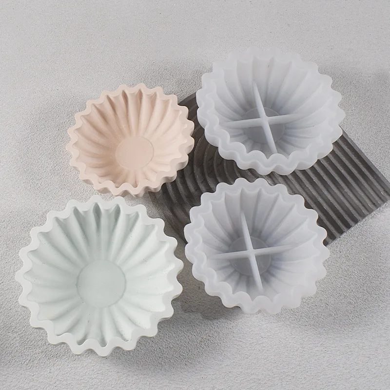 

Wavy Round Bowl Silicone Mold Concrete Gypsum Bowl Mold Cement Plaster Resin Storage Bowl Flower Pot Home Decor ﻿Crafts
