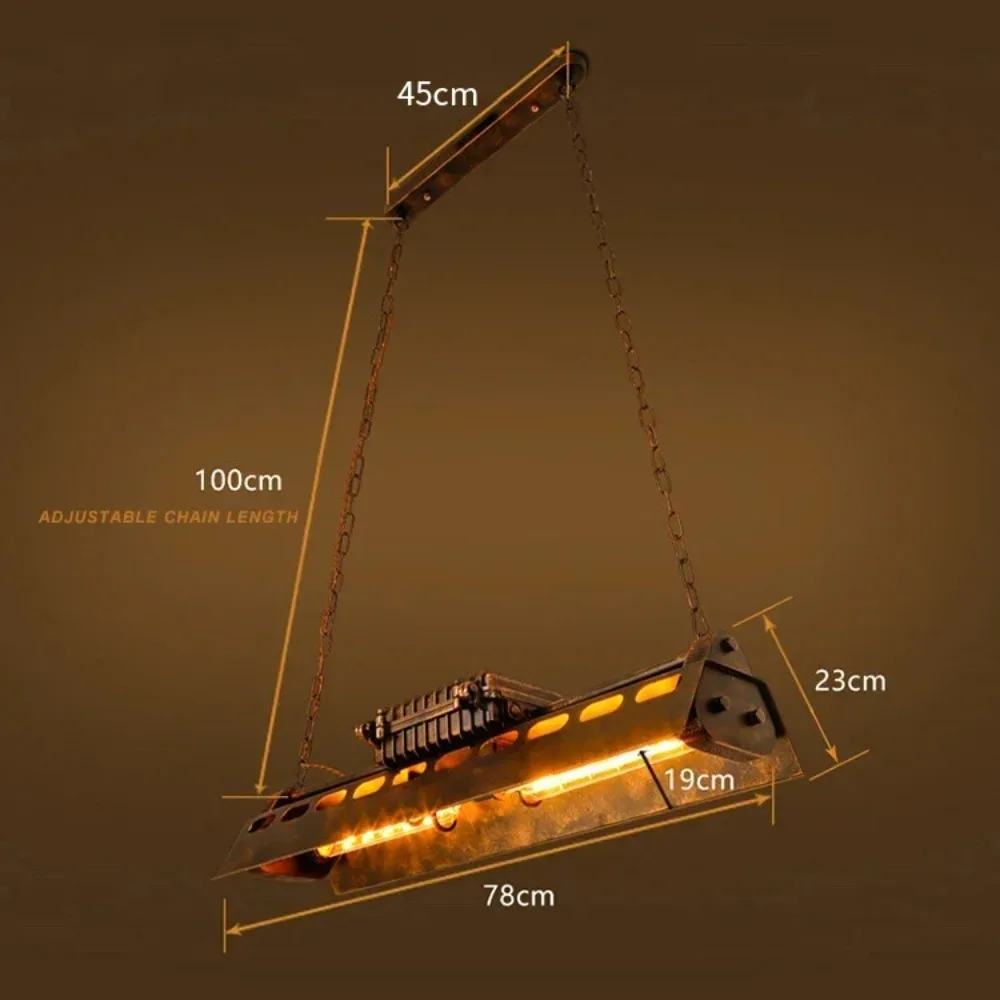 JOYINLED Steampunk Steel Ceiling Light Large Chandelier Industrial Wrought Iron Hanging Lamp for Kitchen Island Dining Room Bar