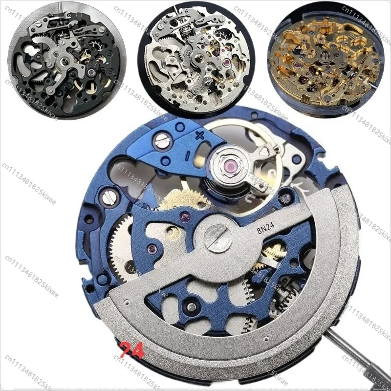 For Watch Accessories 8N24 Mechanical Movement 8N24 Calendar-free Hollow Automatic Mechanical Movement