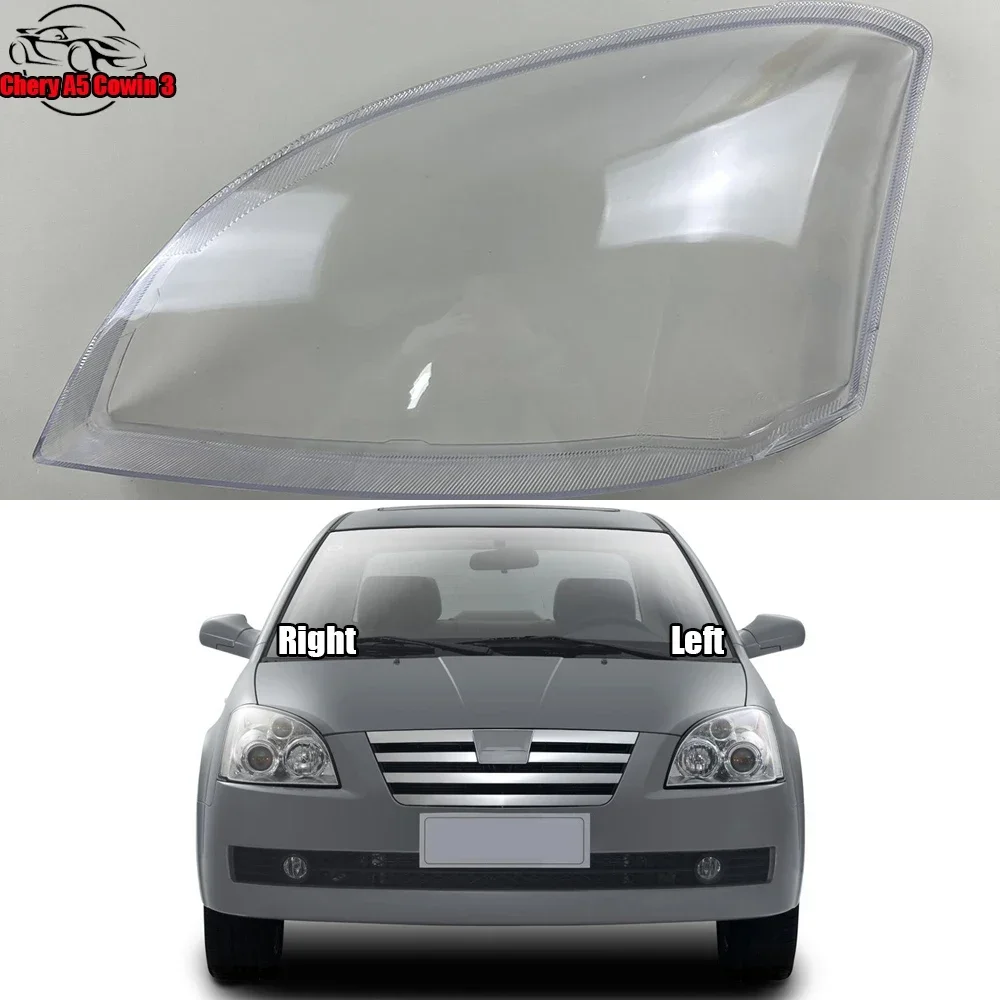 

For Chery A5 Cowin 3 Car Front Headlight Lens Cover Lampshade Glass Lampcover Caps Headlamp Shell Transparent Light Lamp Case
