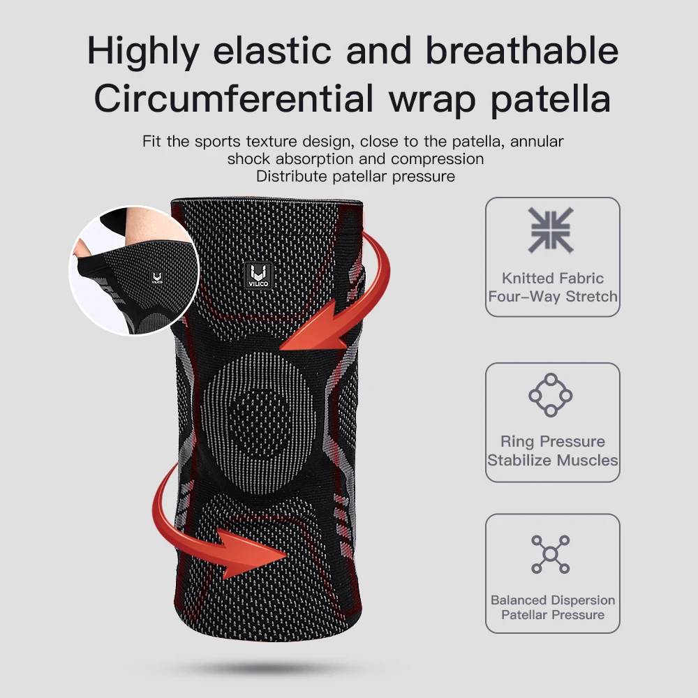 1 Pcs Sports Patella Spring Support Knee Brace Knitted Compression Full Protect Elastic Breathable Knee Support For Men Women