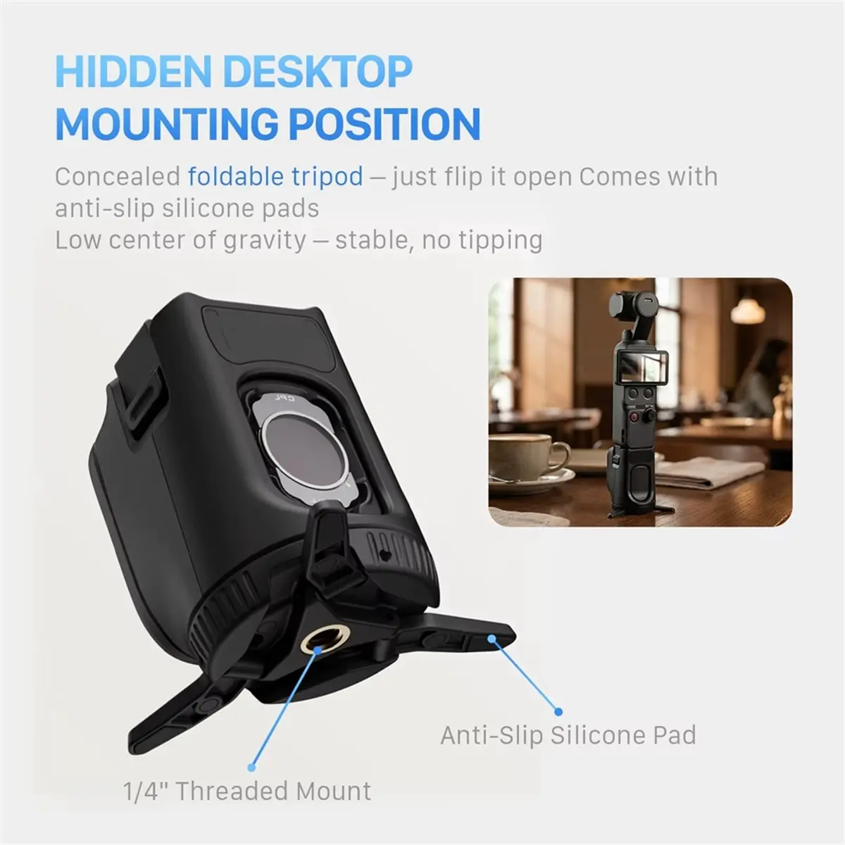 For Pocket 4 Pocket 3 Filter Storage Handle Grip & Triangular Bracket Set Expansion Accessories