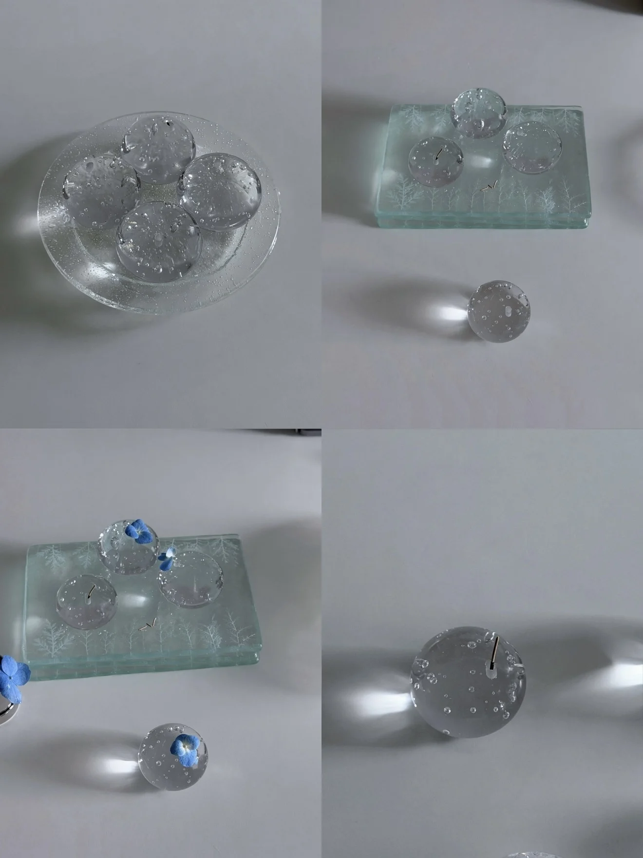 Shinymomo Creative Handmade Bubble Glass Ball Incense Holder Japanese Style Decorative Waterdrop Ball Home Decoration
