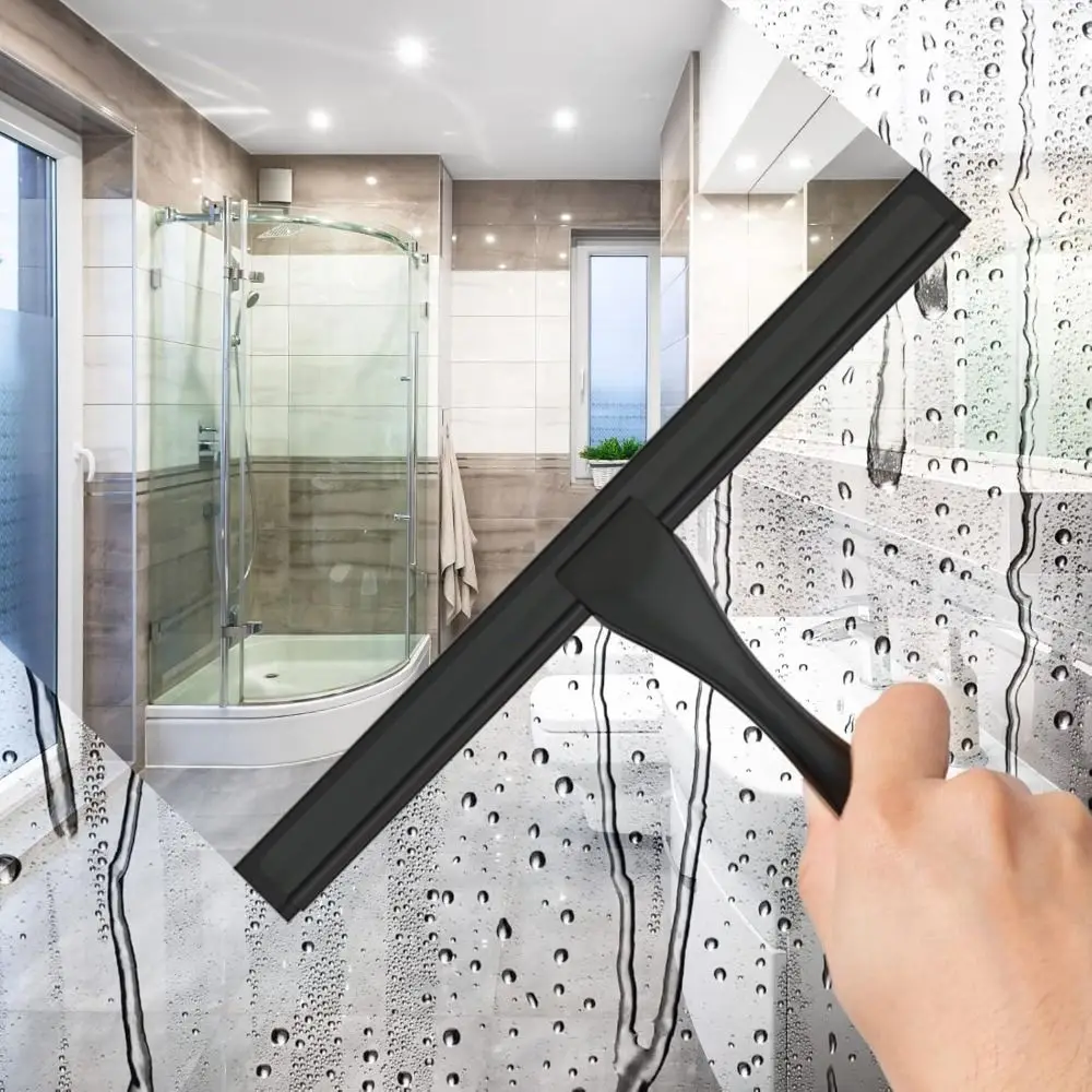

New All-Purpose Shower Squeegee Stainless Steel with Adhesive Hook Cleaner Tool Household Window Mirror Squeegee for Glass Doors