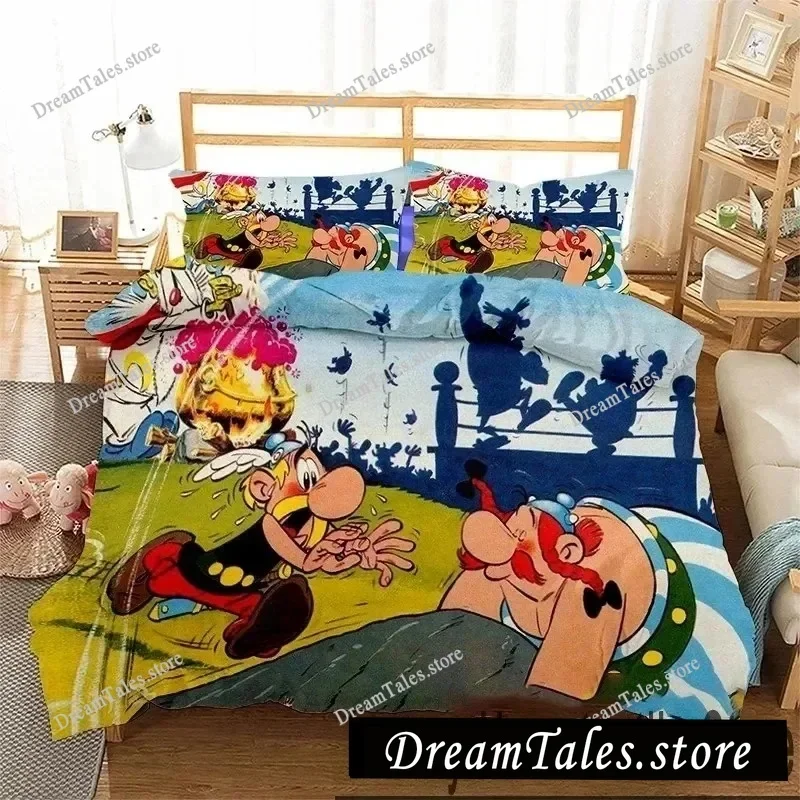 

3D Print Asterix and Obelix Cartoon Bedding Set Double Twin King Duvet Cover Comforter Pillowcase Boys Girls Adults Bedroom