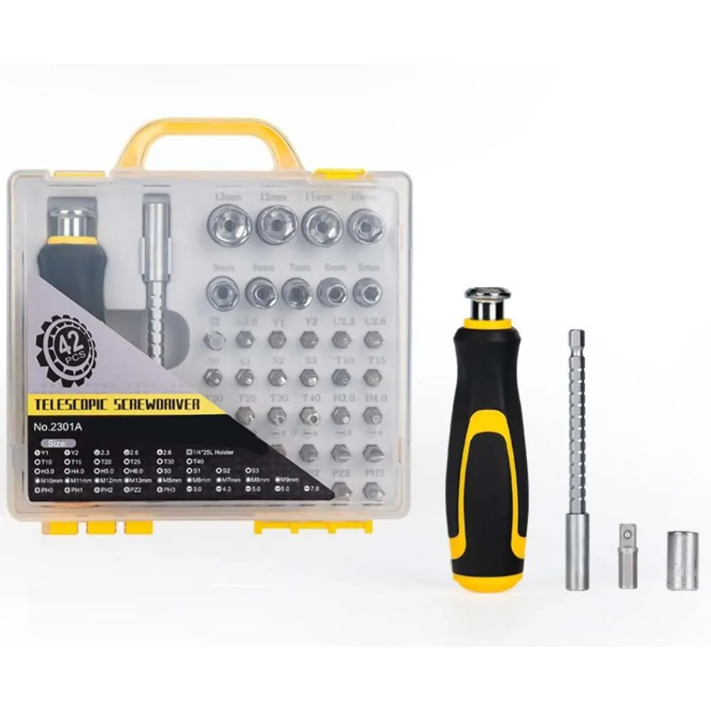 

Набор отверток и бит 42 в 1 с удлинителем для ремонта телефонов, камер, часов, очков, компьютерной электроники и домашних проектов