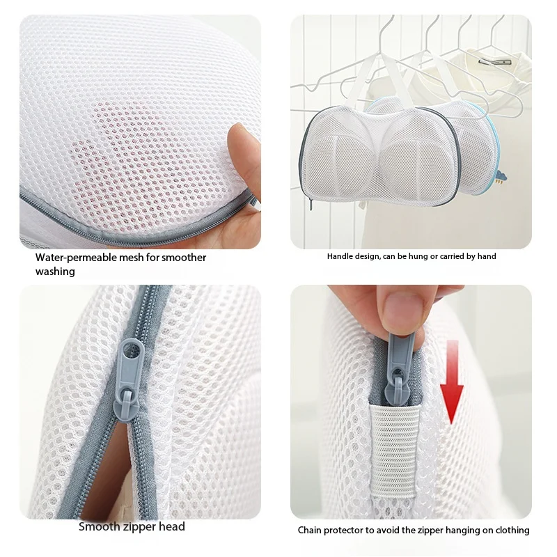 Handheld Home Use Bra Washing Bag Thickened Coarse Mesh Bag for Washing Machine Anti-Deformation Underwear Care Bag Durable image 5