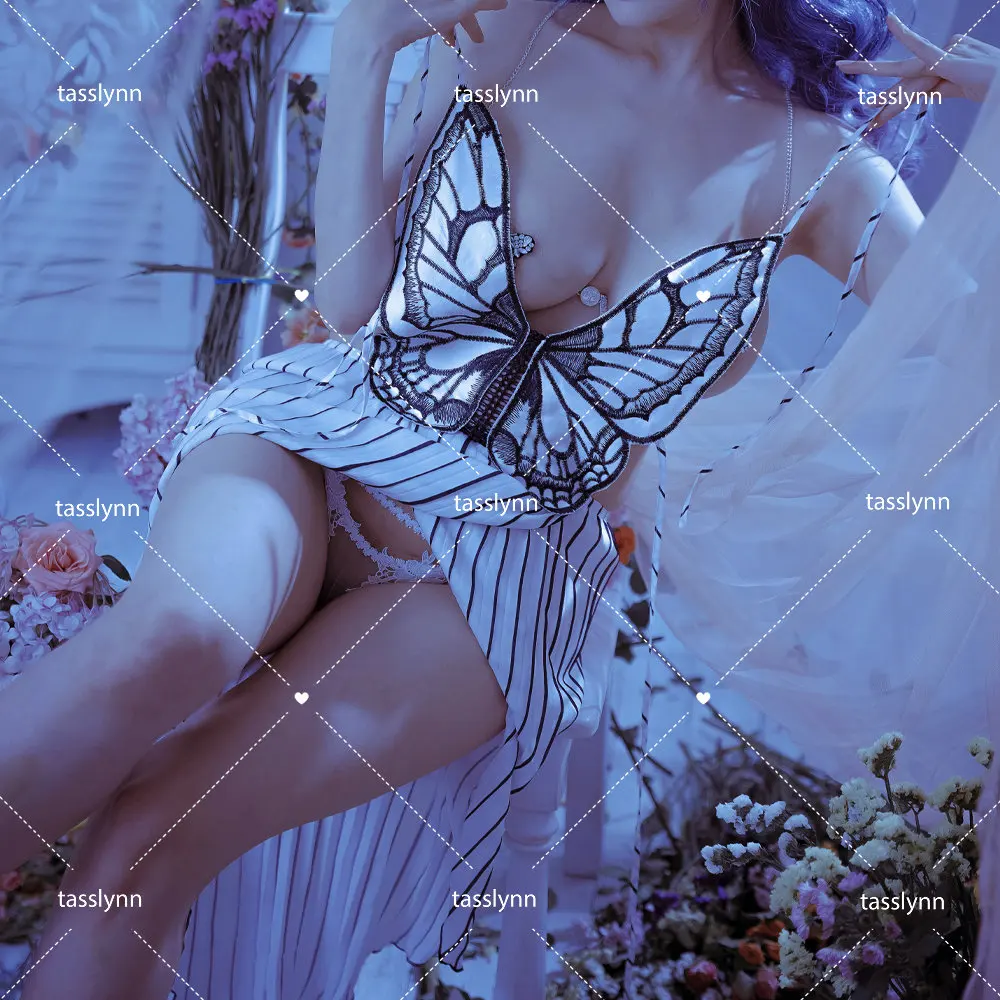 

Sexy Pleated Dress Original Design Butterfly Fairy Cosplay Dress The Backless Dress Can Be Worn Outside The Sleepwear for Women