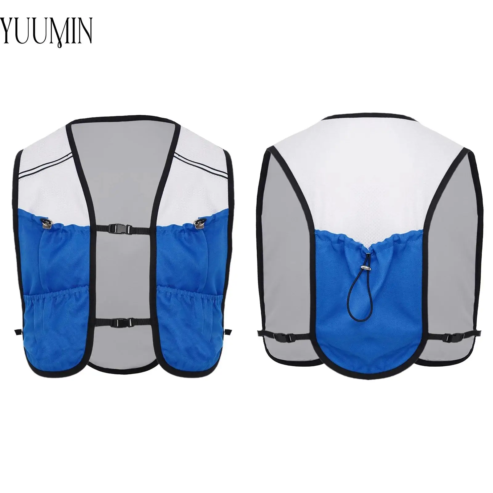

Mens Womens Running Vest Waistcoat Reflective Warning Strip Sleeveless Top+Pockets for Outdoor Sports Cycling Camping Climbing