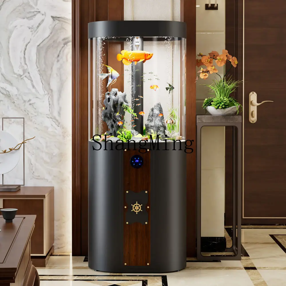 

ZYY Creative Fish Tank Ecological Landing Living Room Fish Tank Medium Ornamental Ellipsoid Aquarium