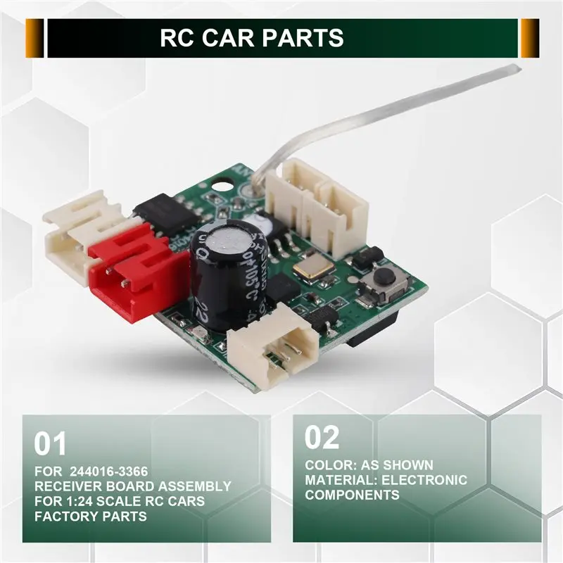ABUM-Factory Replacement Parts For Wltoys 244016-3366 Receiver Board Assembly For 1:24 Scale RC Car Models