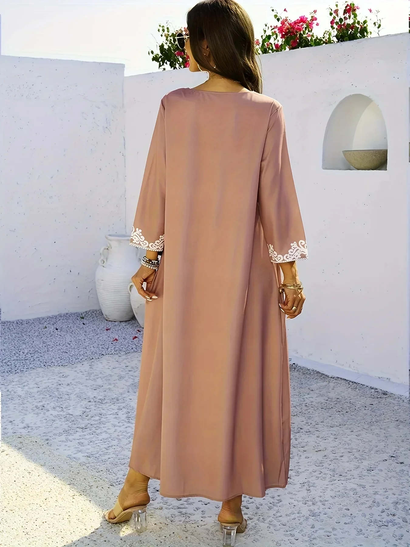 New Elegant Maxi Dress Robe Vestido Fashion casual Women V-neck Long Dresses