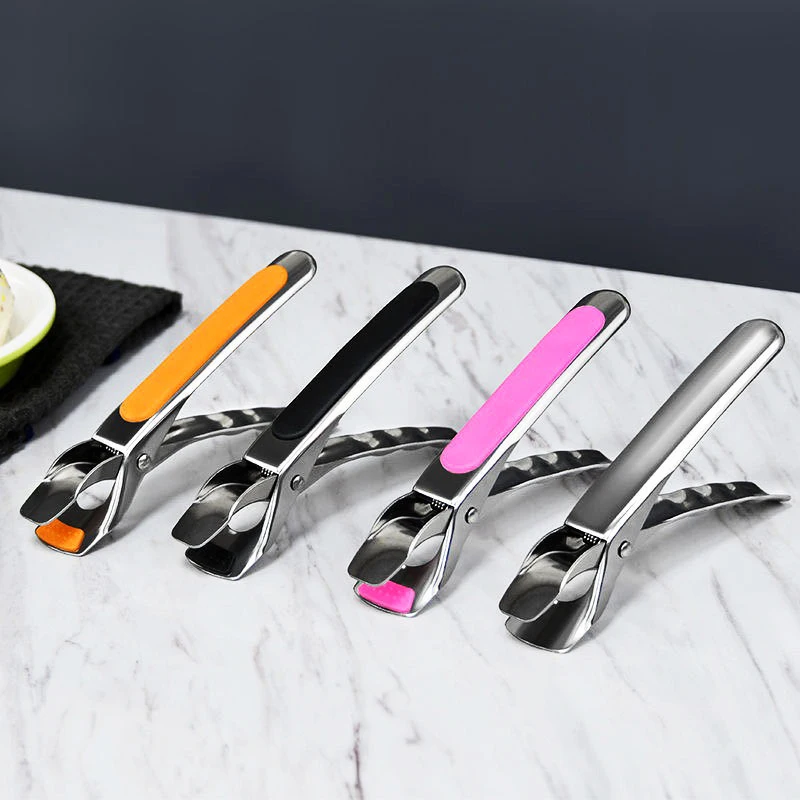 Non-slip Pot Pan Gripper Clip Hot Dish Plate Bowl Clip Retriever Tongs Silicone Handle Kitchen Tool Air Fryer Camping Tool