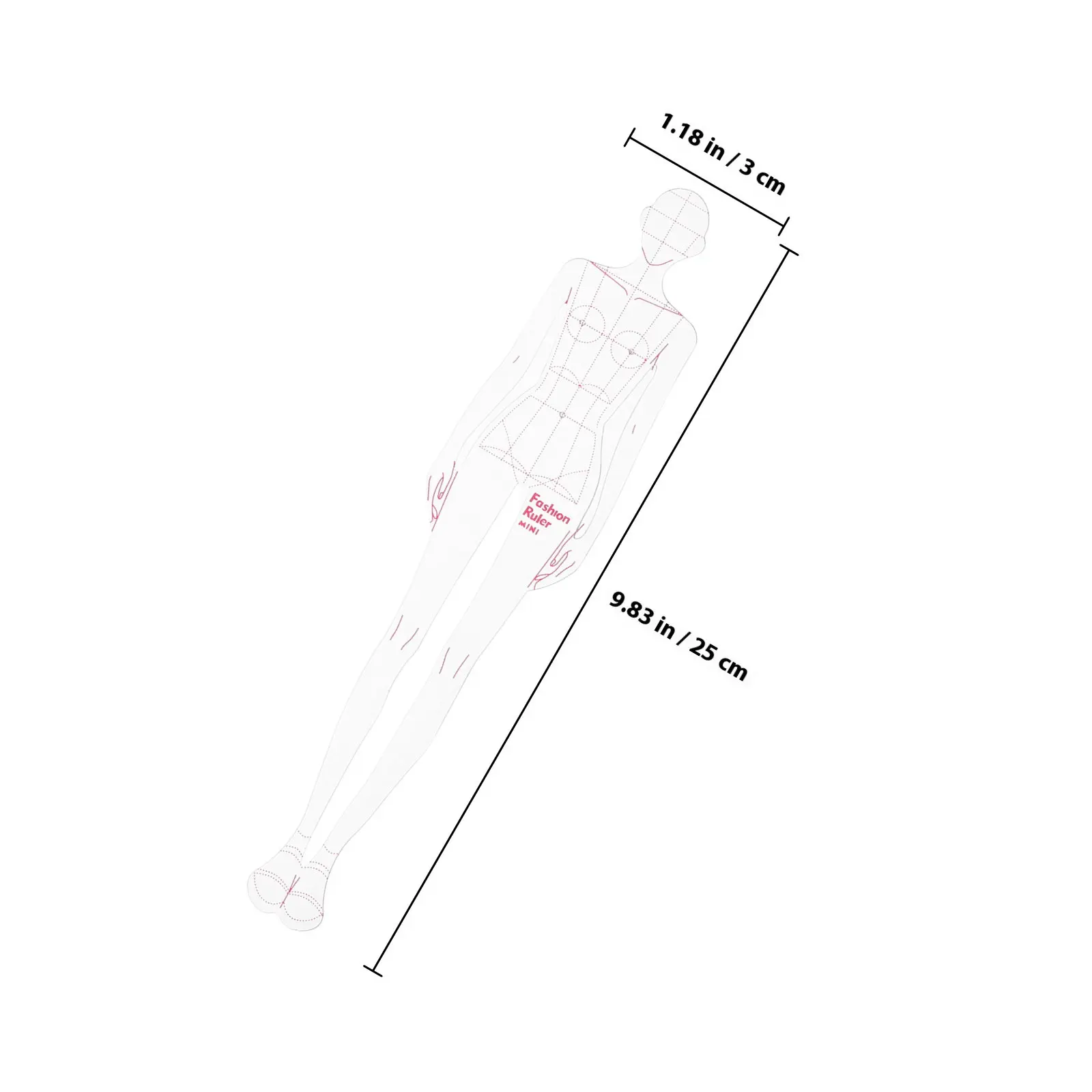 1Set Female Figure Drawing Ruler Professional Garment Design Tool for Designers Cutting Measuring Templates