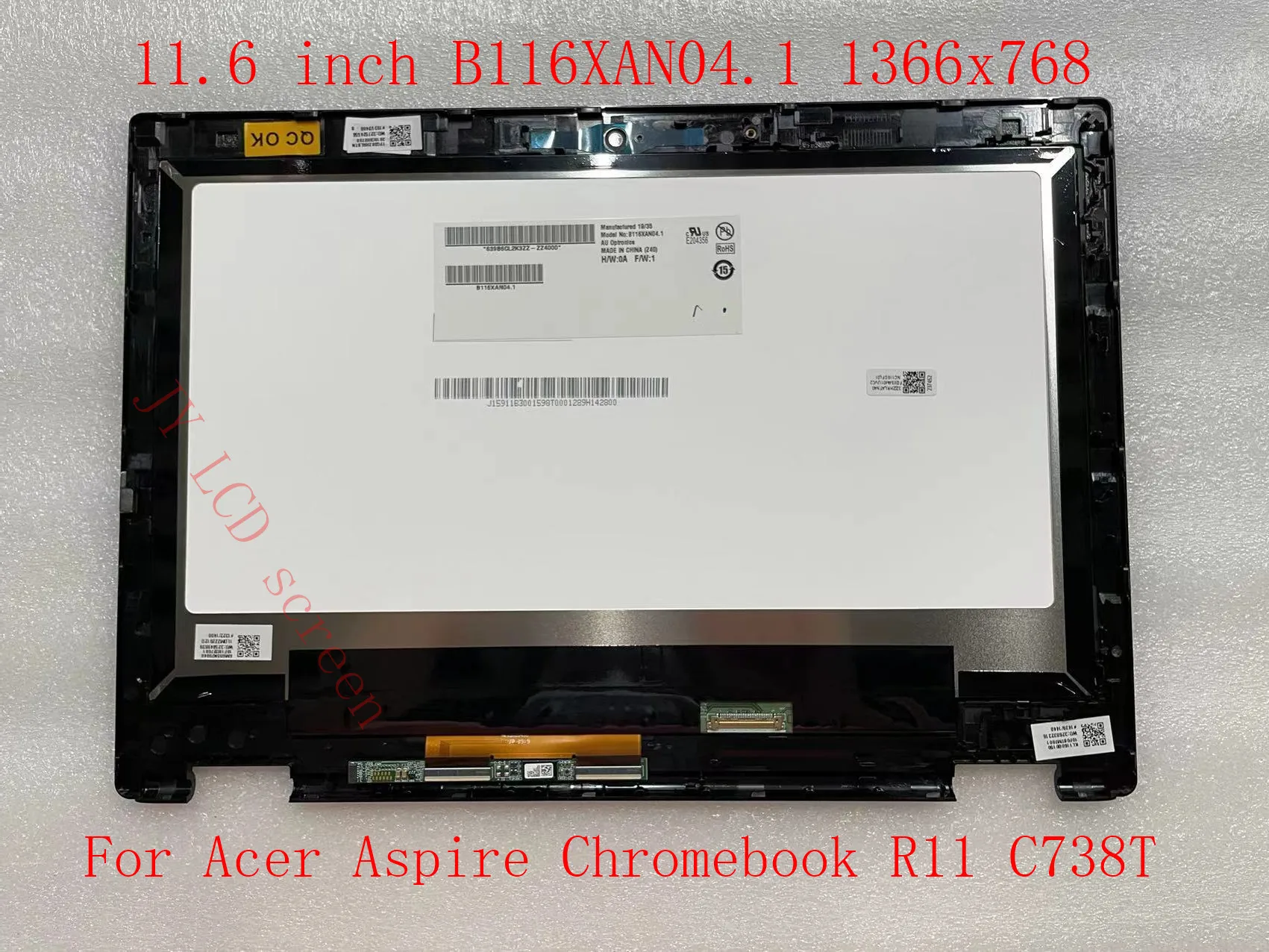 11.6 inch For Acer Aspire Chromebook R11 C738T Laptop LCD display Screen B116XAN04.1 Touch Screen Assembly 1366x768