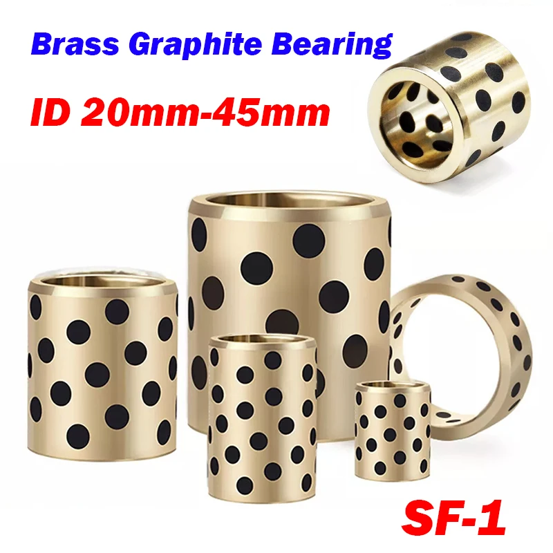 

1PCS SF-1 Brass Graphite Bearing Bushing Sleeve ID 20mm-45mm * OD 28mm-55mm Self Lubricating Oilless