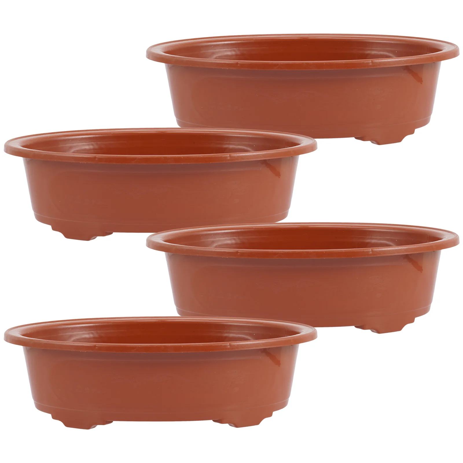 

4 Pcs Plastic Flower Pot Bonsai Basin Flowerpots Potted Plant Containers Succulent Bowl Fern Planting Trees Planter Home Plants