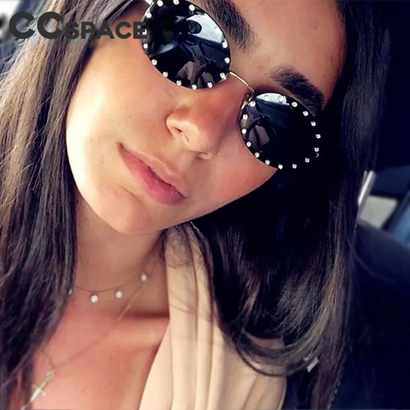 46127 Luxury Diamond Frame Sunglasses Women Fashion Small Size Oval Sunshade Vintage Protection Shades Uv400