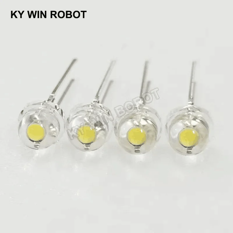 50Pcs 5mm Straw Hat LED Diode, Super Bright F5 Light Emitting Diode 0.3W 0.5W 0.75W, White Warm Red Yellow Green Blue for Electr