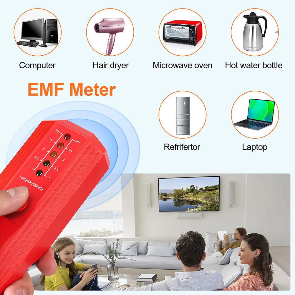 

Radiation Electromagnetic Radiation 5 LED Indicators 50 60Hz Monitoring Emf Meter Digital Gauge Gauss Meter