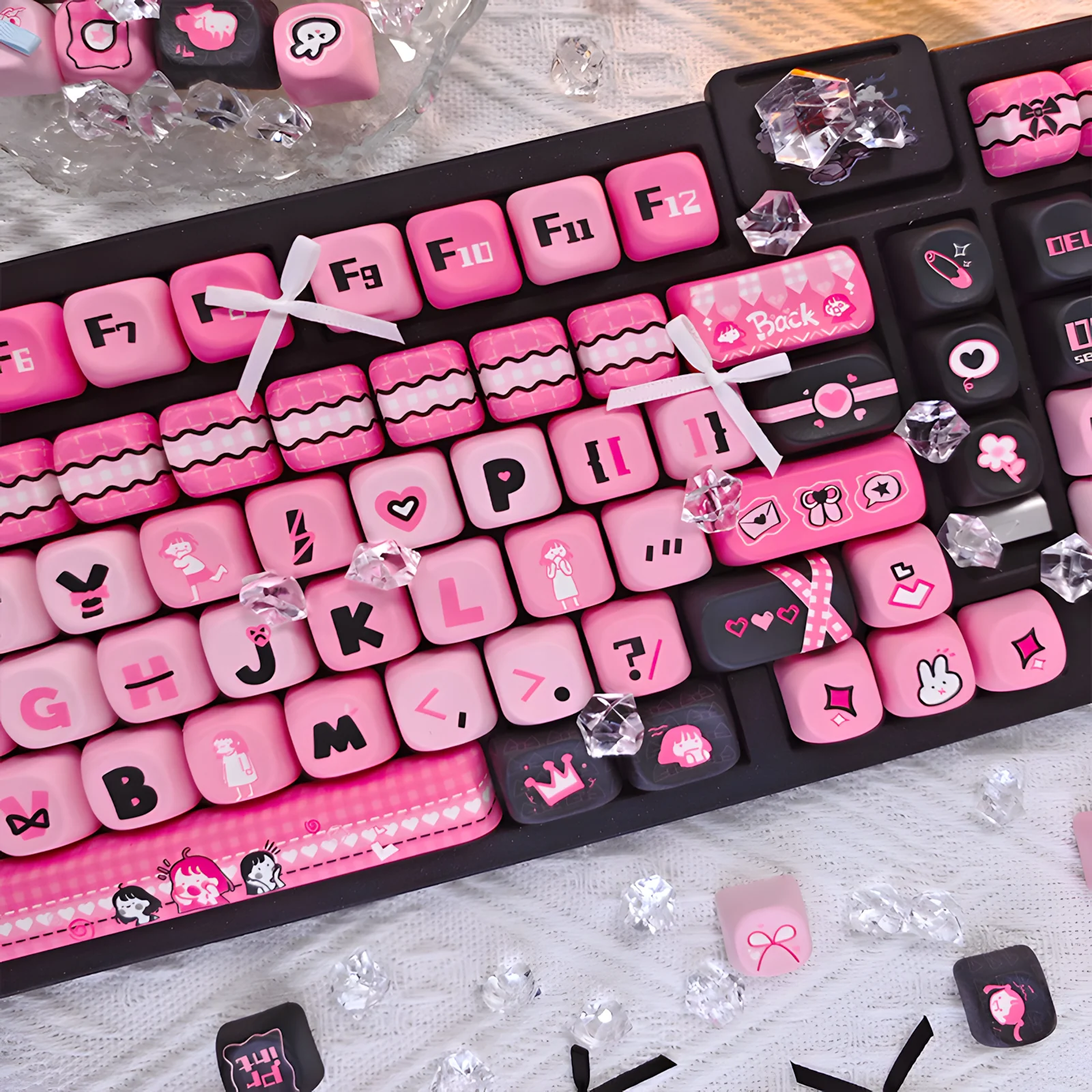 MAIMOOO Keycap Sweetheart Party Customization Personalized Cute Cherry Moa Pbt Sublimation Rose Red Keycap