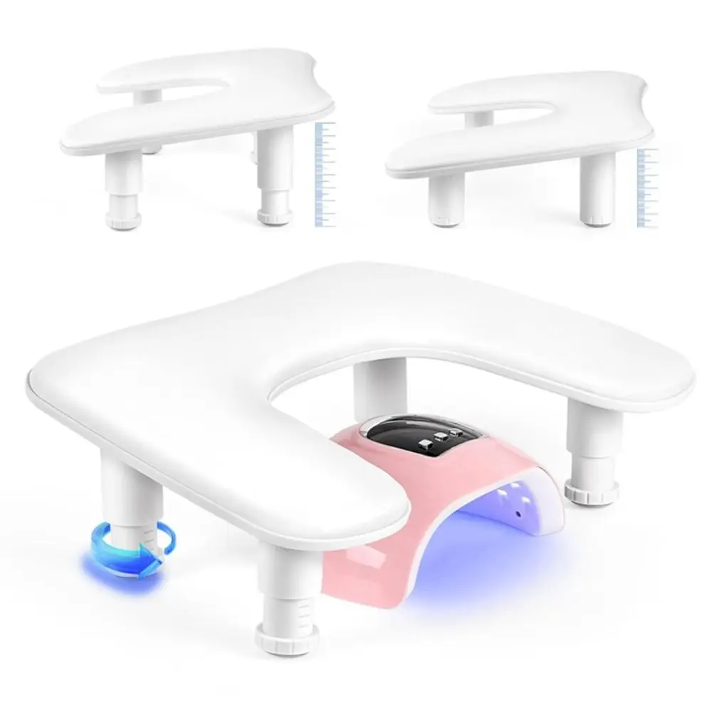 New Nail Manicure Tools Manicure Arm Rest Silicone U-Shaped Hand Stand Rest PU Leather Adjustable Height Hand Pillow Salon Use