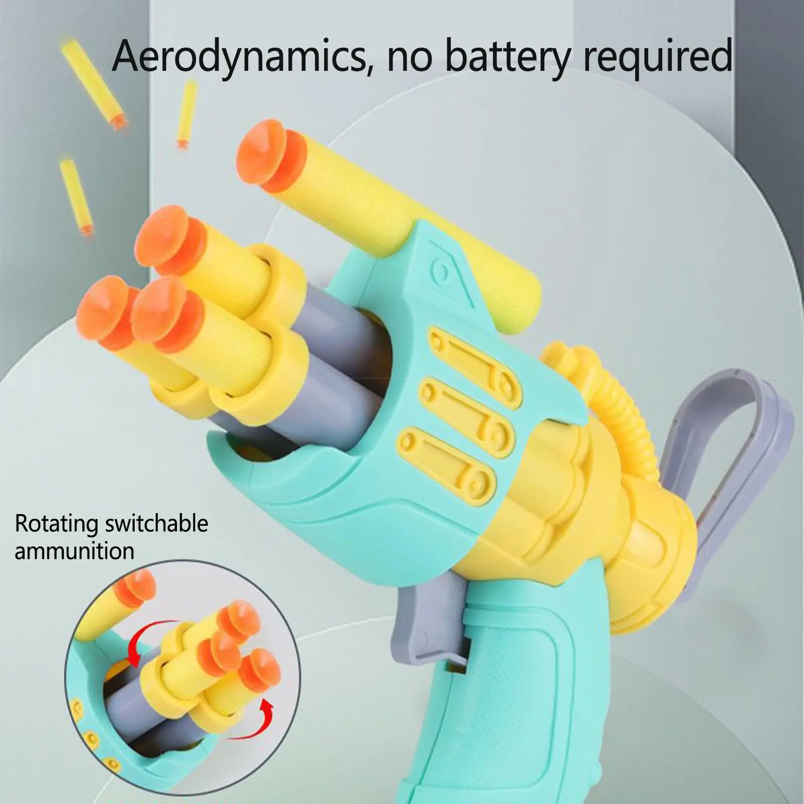 Pistol Dart Soft Bounce Toy Gun Stress Reducing Toys Fidget Gun  With 10 Soft Foam Darts Bullets Great Gift For Boy Adults Kids - Image 4