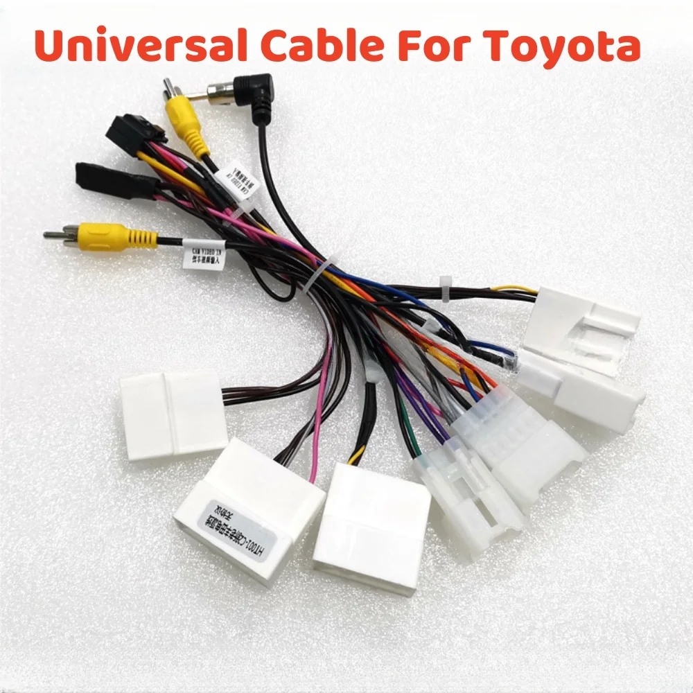 Car 16 Pin Android Wire Harness Universal Power Cable Adapter For Toyota Android 2 Din GPS Video Player Receiver Car Radios