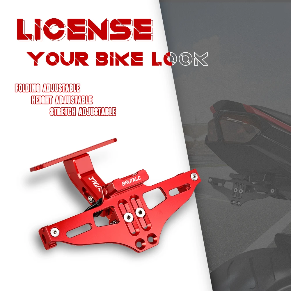 

Motorcycle License Plate Bracket Holder With LED Light Indicator For MV AGUSTA Brutale 675 750 800 989R 910 920 990 1090 1078 RR