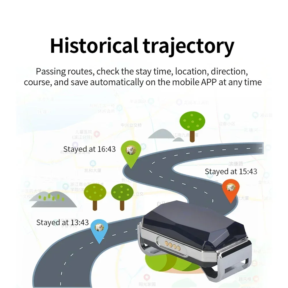 Mini Anti-Lost Collar Waterproof Locator Tracer Device, Multifunctional Pet Smart G12 GPS Tracker For Dog Cat Pets Accessories