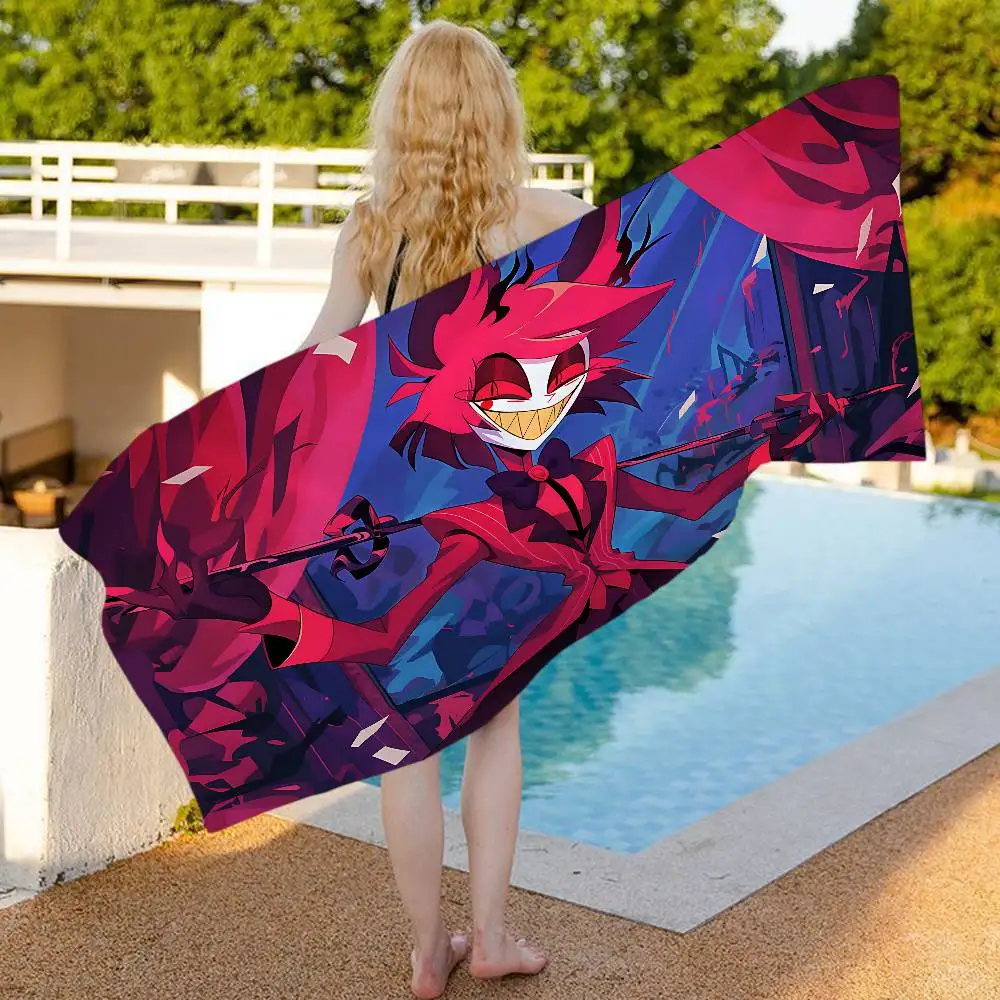 Popular Anime H-Hotel H-Hazbin Alastor Microfiber Beach Towel Absorbent Quick Dry Soft Yoga Swimming Resort Mountain Towel