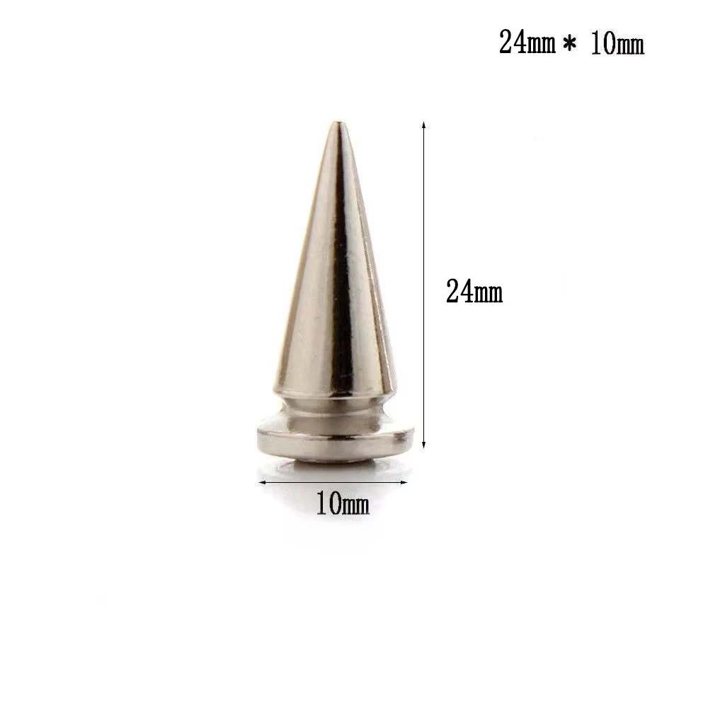 100Pcs 24mm Silver Spots Tree Spikes Rivet Studs Punk Spikes Screw Back Leather Craft Punk Jewelry For Making Collar Bracelet
