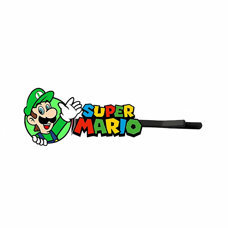 New Super Mario Hair Pin Cartoon Anime Figure Bobby Pin Girls Jewelry Accessories for Women Cosplay Kids Birthday Gifts