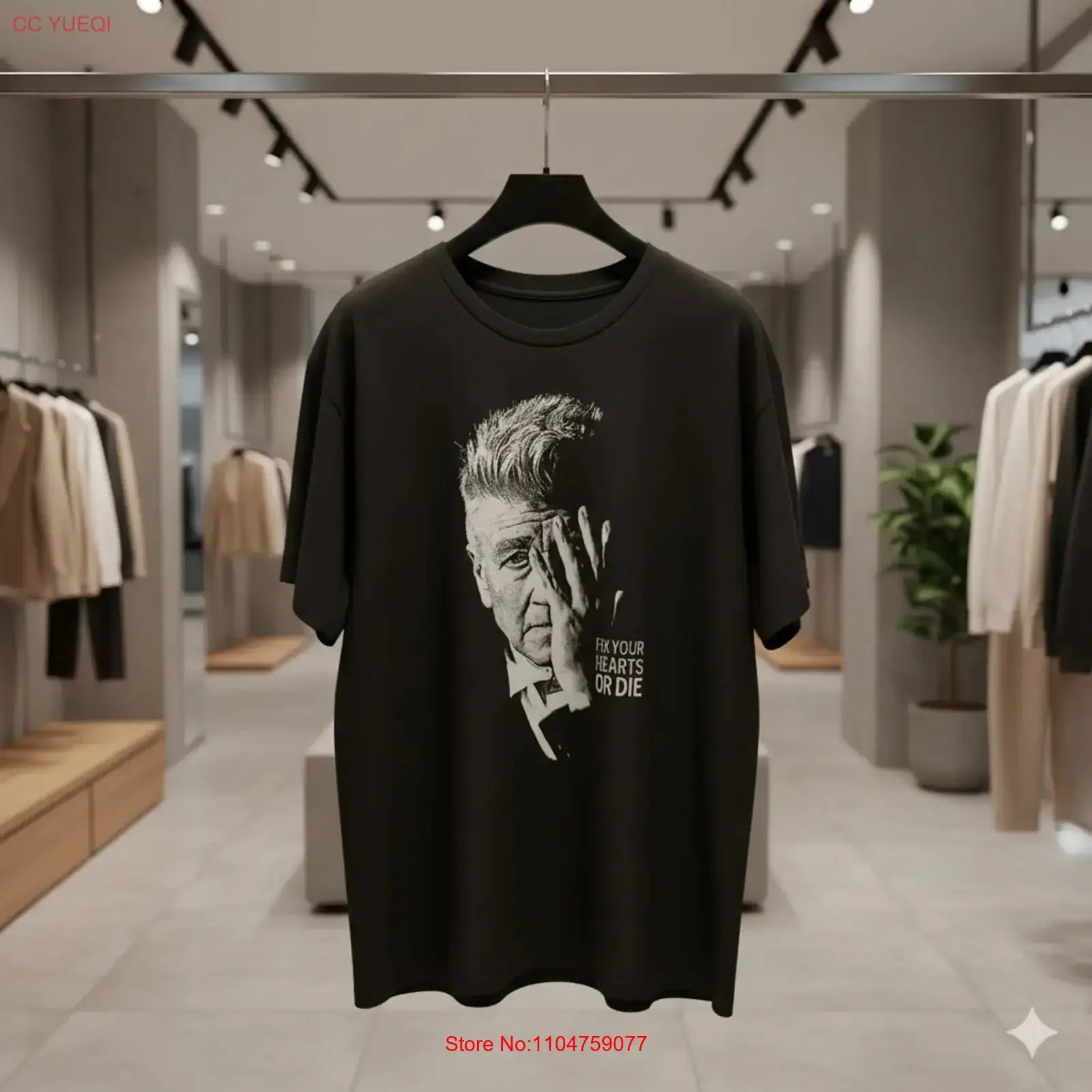 David Lynch Fix Your Hearts Or Die Quote Film Director T Shirt Black S224 vintage Washed Soft graphic Comfortable Slightly