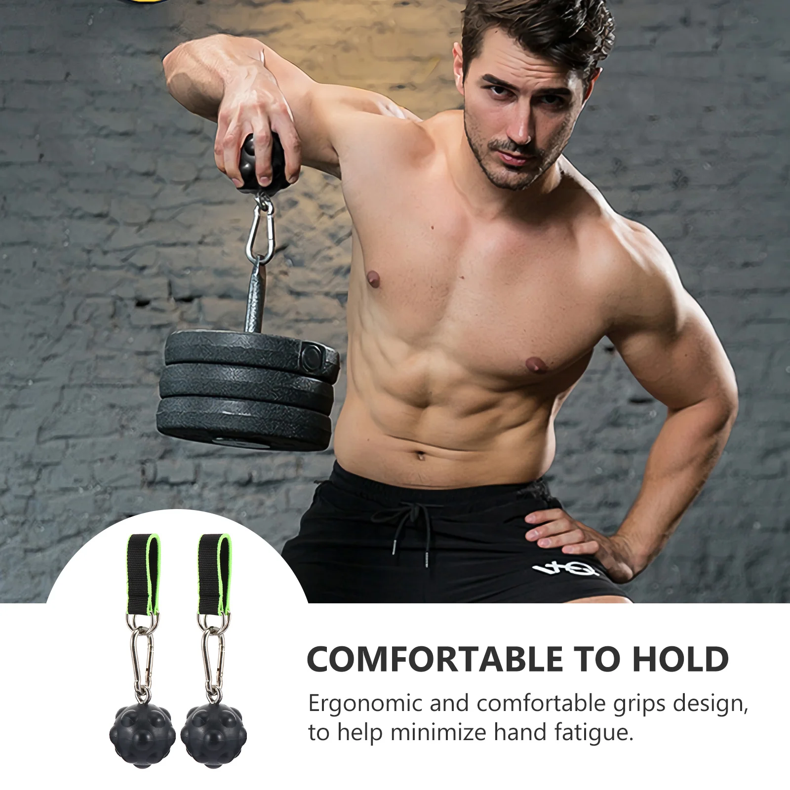 

Solid Grip Ball Pull Up Ball Ergonomic Comfortable Grips Durable Long Time Use Fitness Training Aids Gym Hanging Straps