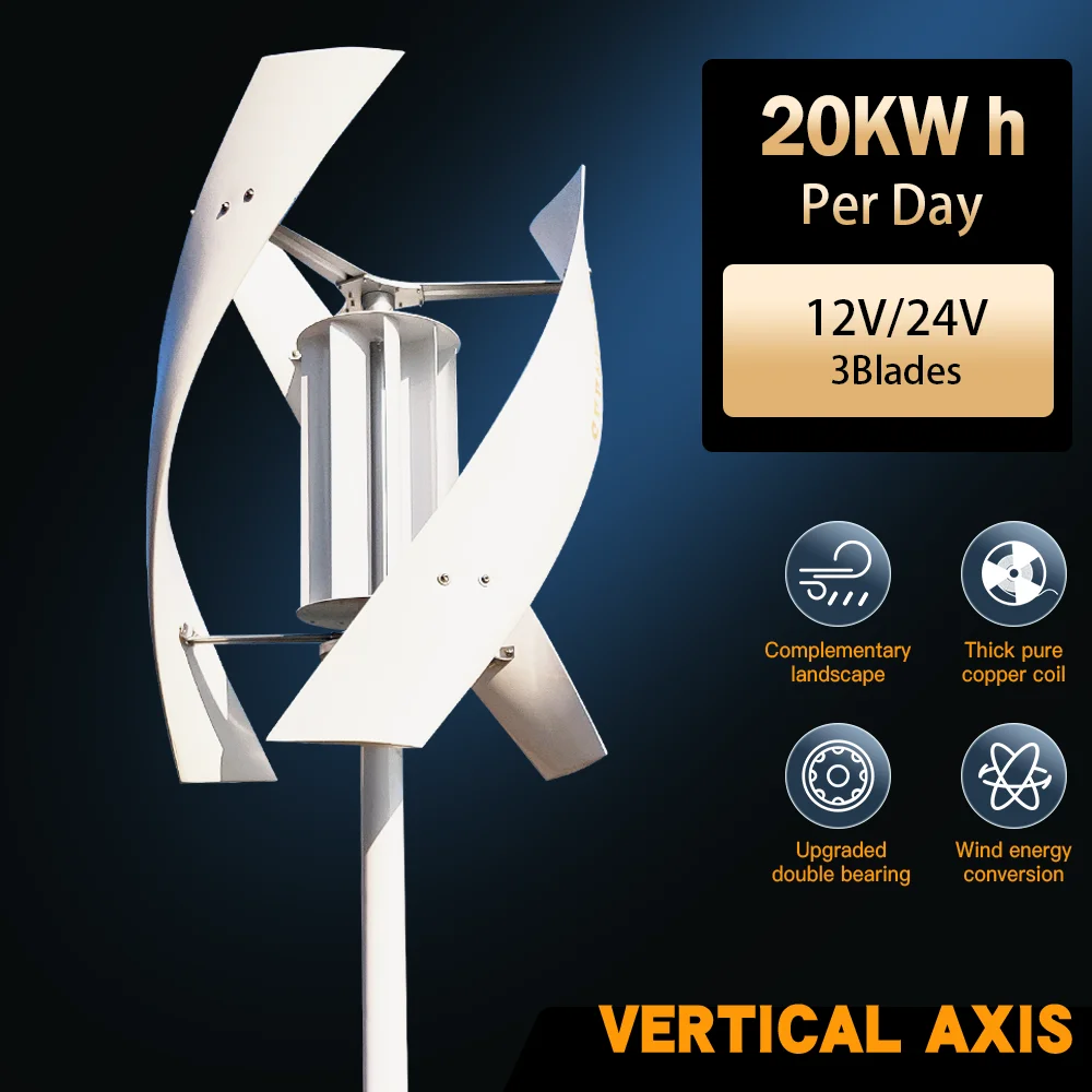 

5KW Vertical Axis Maglev Wind Turbine Generator 5000w Voltage 24V 48V With Charge Controller Household Windmill For Home Use