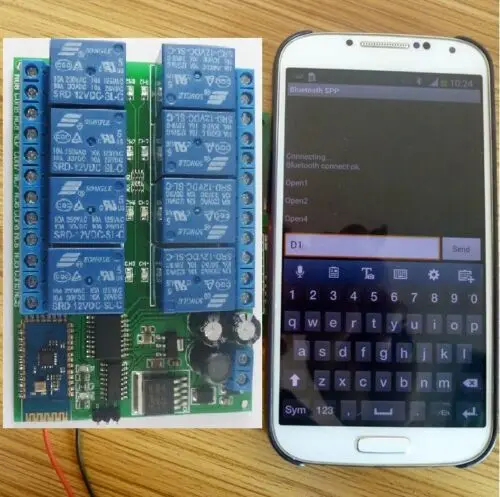 12V 8CH Android Phone Bluetooth Control Relay for Vending  Smart Household