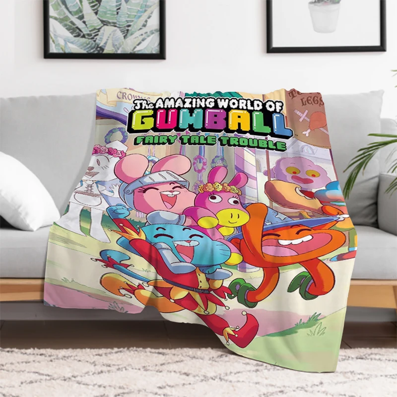 The A-Amazing World of G-Gumball Cartoon Blanket Bed Blankets and Bedspreads Furry Winter Bedspread Knee Sofa Warm Baby & Throws