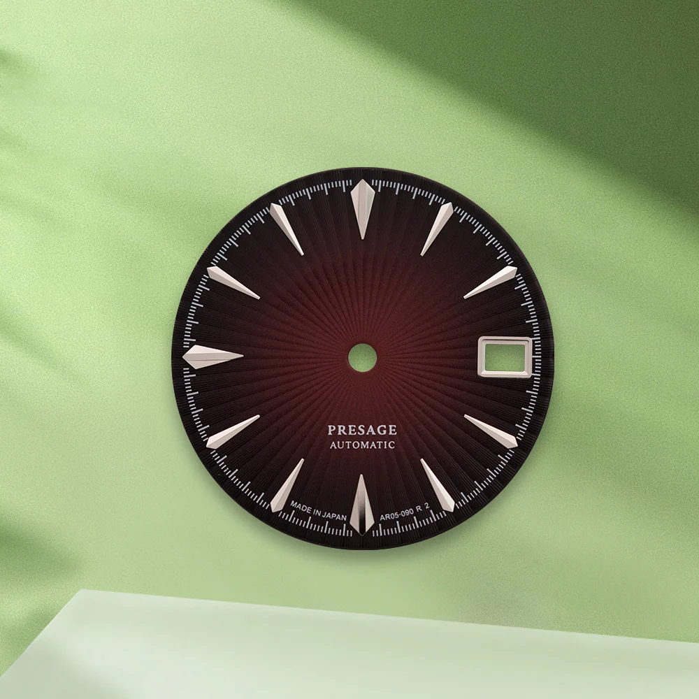 Orologio in argento con quadrante cocktail nero NH35 con logo S da 28,5 mm, senza lancette, adatto per accessori per la modifica dell'orologio con movimento NH36