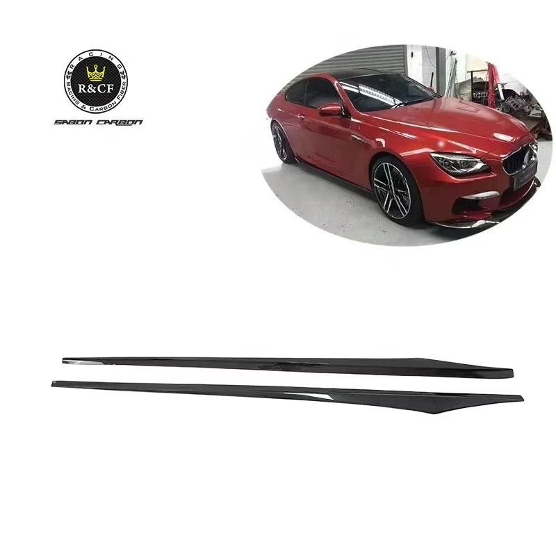 F06 M6 Vor Style Carbon Fiber Side Skirts Rocker Panel Extensions Add-on for BMW M6 F06 F12 F13