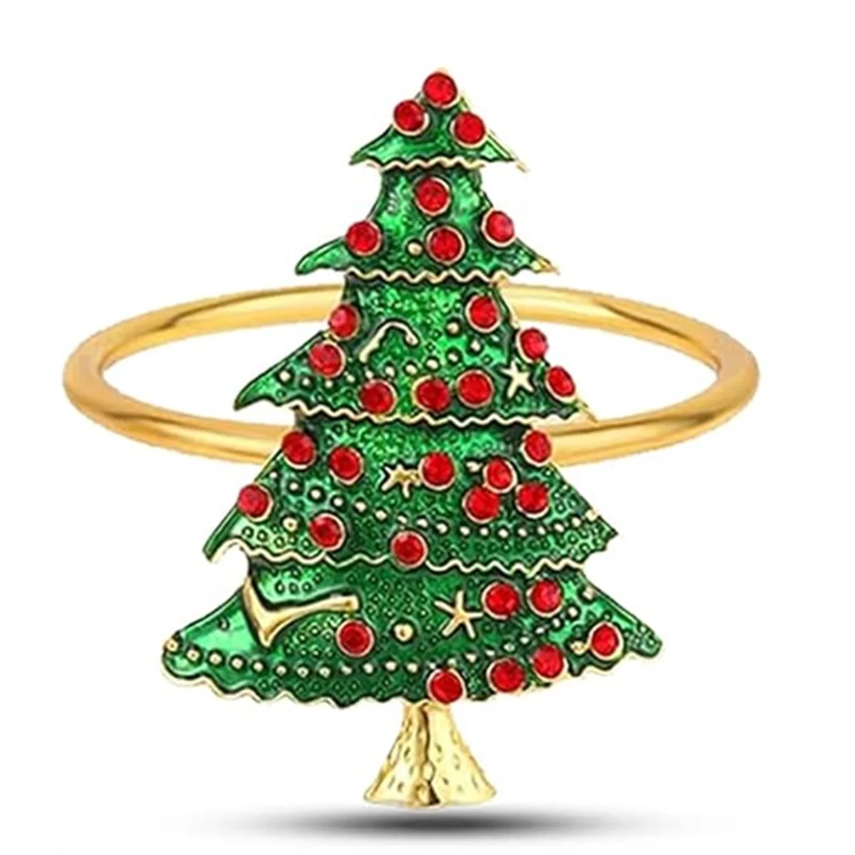 YHYS 6 قطعة مجموعة حلقات منديل عيد الميلاد ، حامل حلقة منديل معدني Bluk لحفلة عيد الميلاد لصالح عطلة الشتاء عشاء الجدول الديكور #3