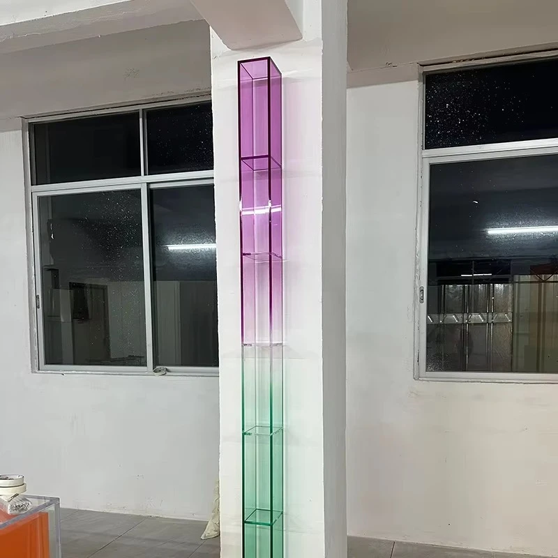 fv-Modern Design Living Room Vertical Narrow Acrylic Wine Display Cabinet Home Use Gradient Color Acrylic Storage Rack Display