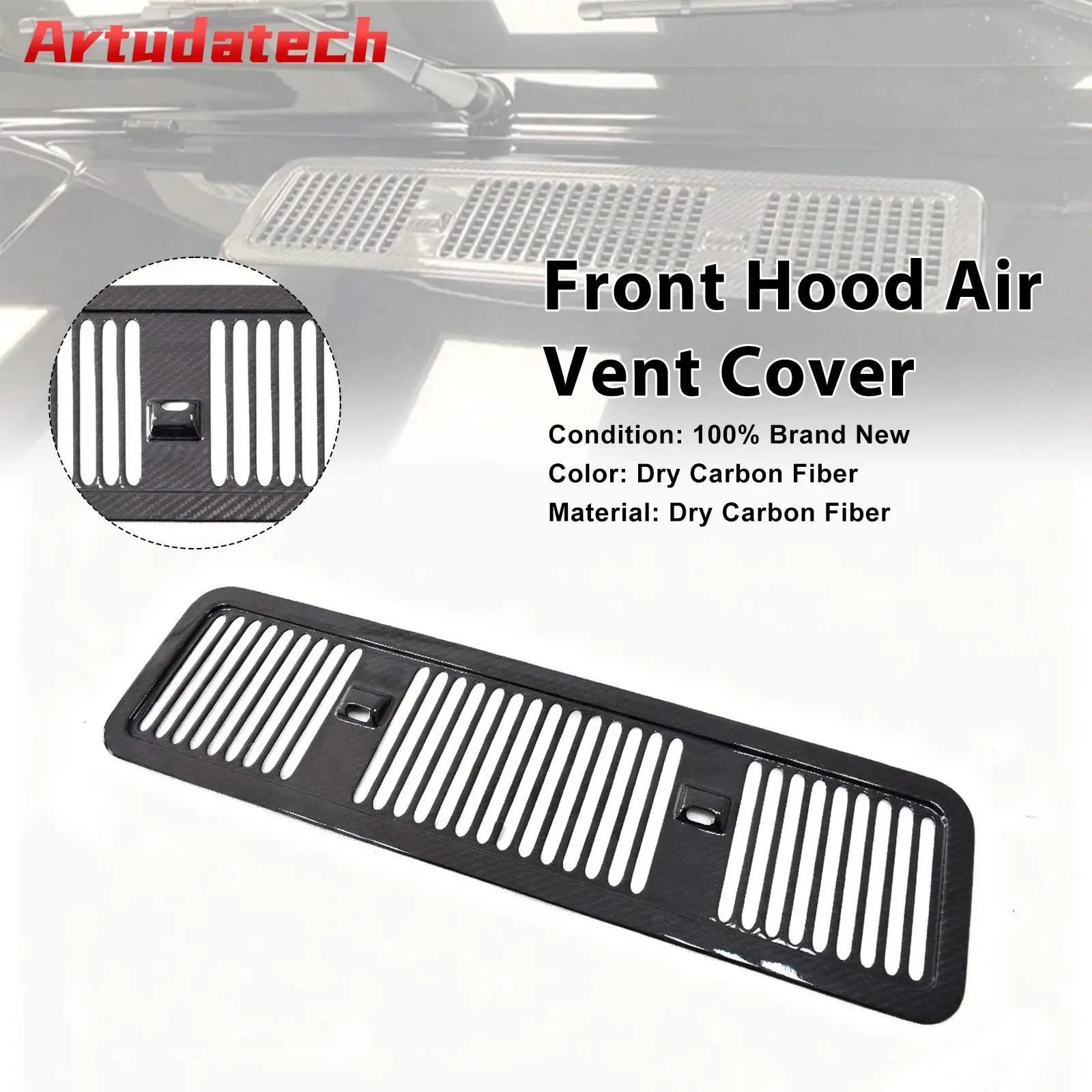 Artudatech Carbon Fiber Front Hood Air Vent Cover Fit for Mercedes Benz W464 W465 2019 2020 2021 2022 2023 2024 2025 2026