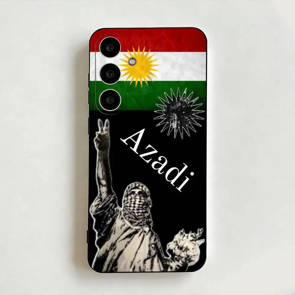 K-Kurdistan Flag Logo  Black Shell Phone Case For Samsung Galaxy A73,A72,A71,A70,A53,A52,Cover Others Soft