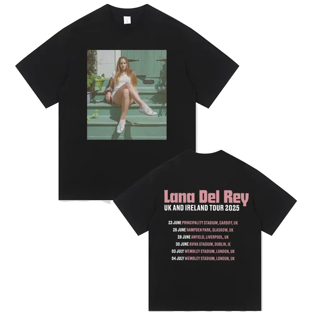 Lana Del Rey UK and Ireland Tour 2025 T-shirt Men Women Hip Hop Fashion Trend Short Sleeve T Shirts Summer Unisex Pop Streetwear