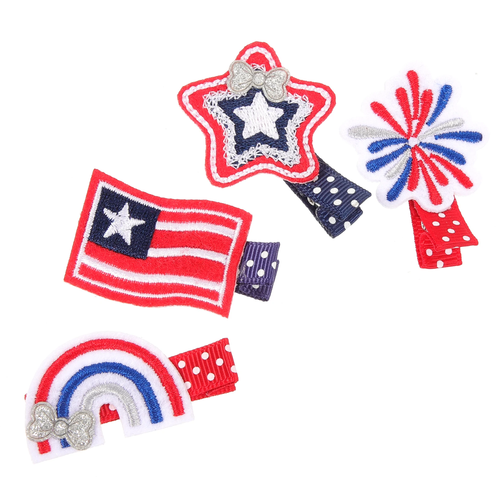 

4pcs Flag Hair Clips for Girls Kids Patriotic Accessories Independence Day Decoration Kids Hair Accessories School Party of July