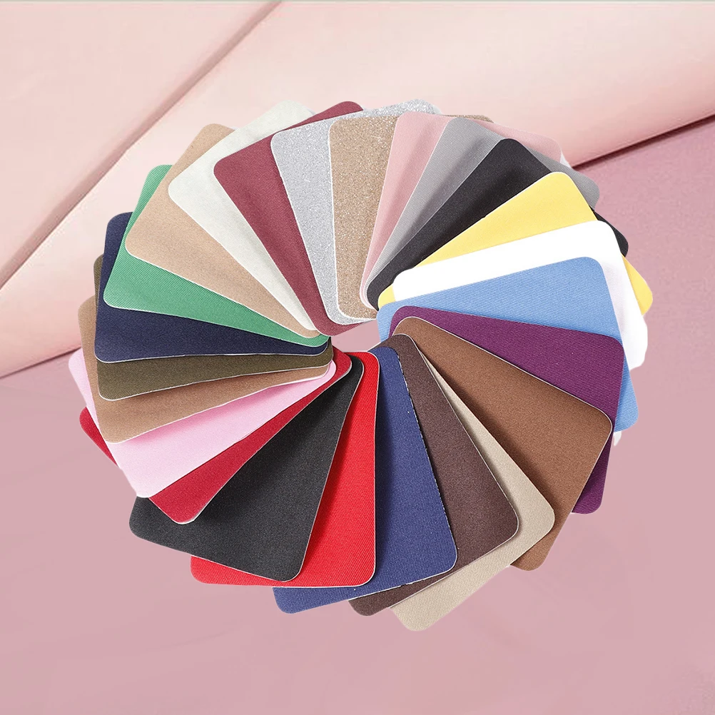 

24pcs Fabric DIY Patches Safe Durable Fashion Clothes Accessories Decorations Bright Color Environmental Protection Wide Usage