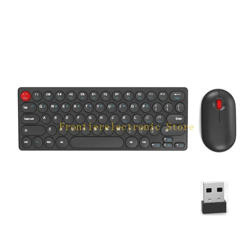 G8DB Retro Round Keycaps Wireless Keyboards Mouse Combo 64Keys Thin Silents Button PC Laptop Compatible